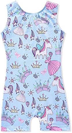 HOZIY Gymnastics Leotards for Girls Unicorn Aurora Rainbow Mermaid Dinosaur Cupcake Sparkle Biketard Toddlers Kids Children