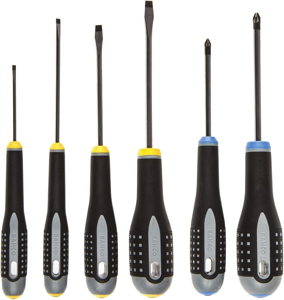 Bahco 9882 BE-9882 Slot/Pozi Ergo Screwdriver Set (6 Pieces)