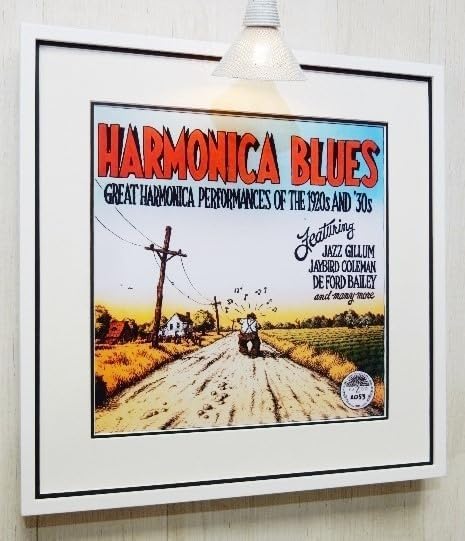 Harmonica Blues1920s コンピ・レコジャケ ポスター 額装Robert