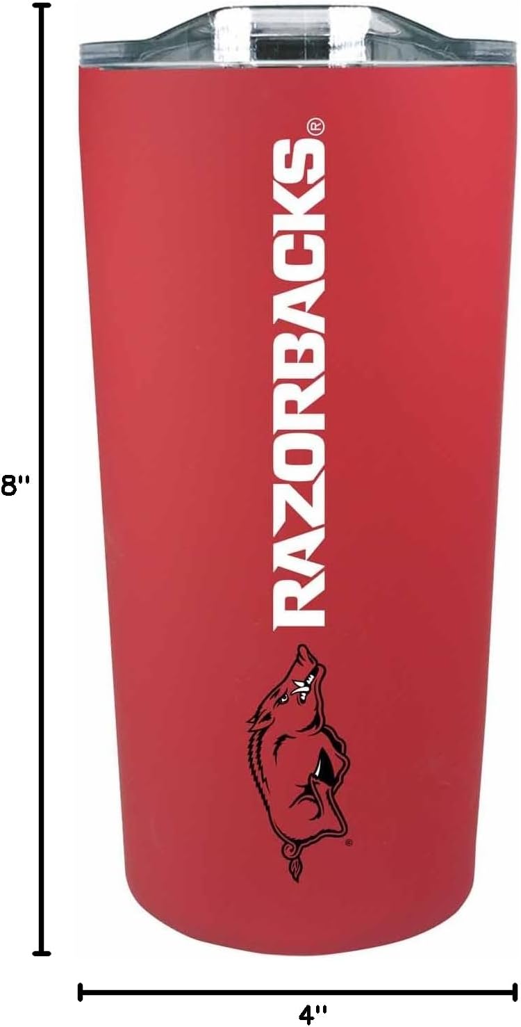 Campus Colors NCAA Stainless Steel Tumbler perfect for Gameday - 18 oz - Double Walled - Keeps Drinks Perfectly Insulated (Arkansas Razorbacks - Cardinal) - Image 7