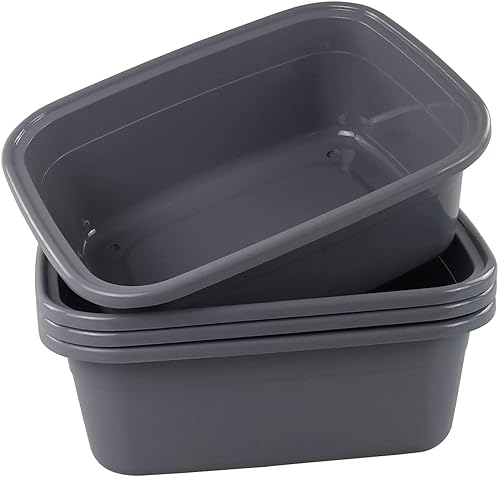 Miniatura 2 de Perfect Stix Lavabo de 8 cuartos de galón. Paquete de 5 lavabos rectangulares de plástico, paquete de 5 grafito