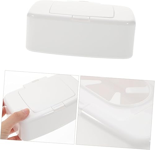 Miniatura 3 de ibasenice Caja de almacenamiento de 2 recipientes con tapas, soporte de papel higiénico, dispensador de pañuelos húmedos, estuche de almacenamiento