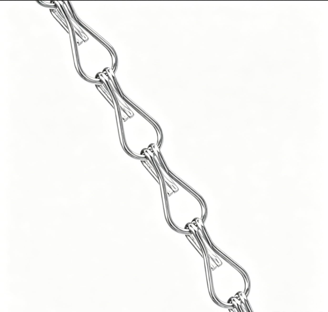 Gradleen 4x200cm Silver Aluminium Chain Link for Lengthen Chain Fly Screen