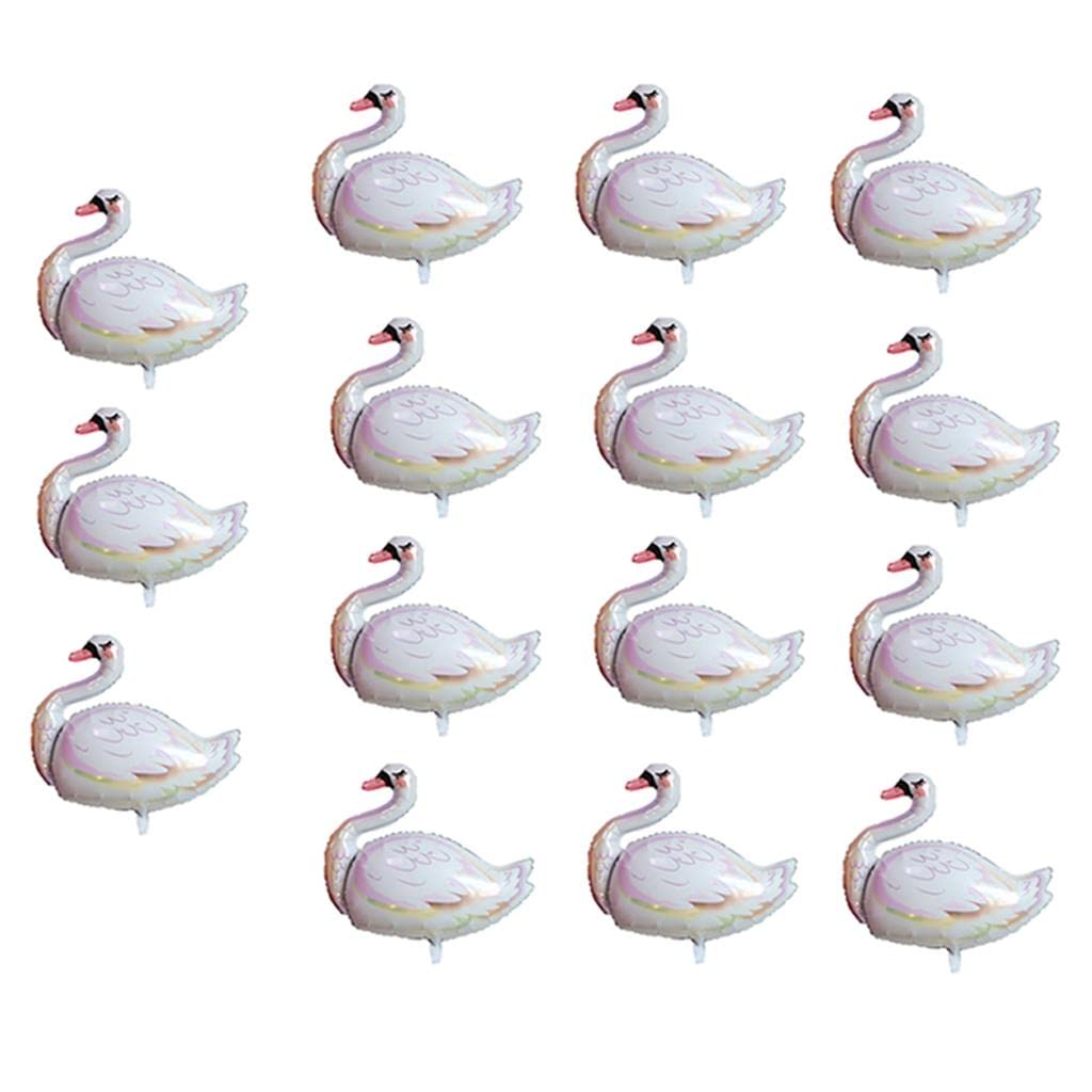 Merishopp 15pcs Cartoon Animal Aluminum Film Party s Toys White Swan-image-46