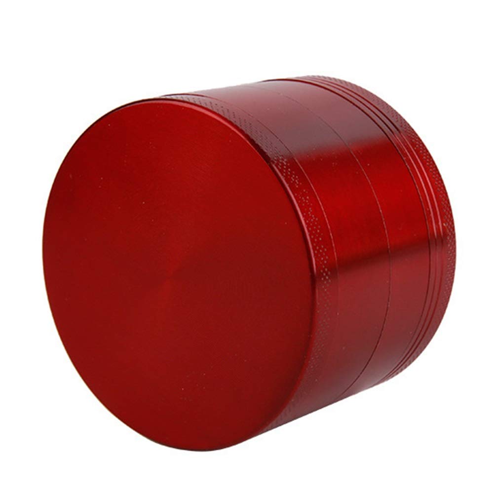 Chillers Pollen grinder | Ø 40mm stainless steel grinder | Grinder with magnetic lid | Spice Herbs Spices Herb | Pollen scraper | Does not stick | Nylon ring (Color : Red)