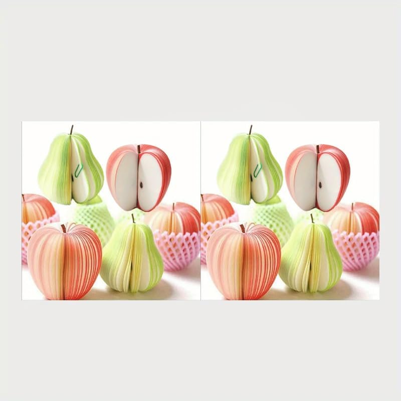 4pcs Fruit-Shaped Self-Adhesive Sticky Note Memo Pads, Novelty Notepads for Reminders, Messages, Home Office Supplies