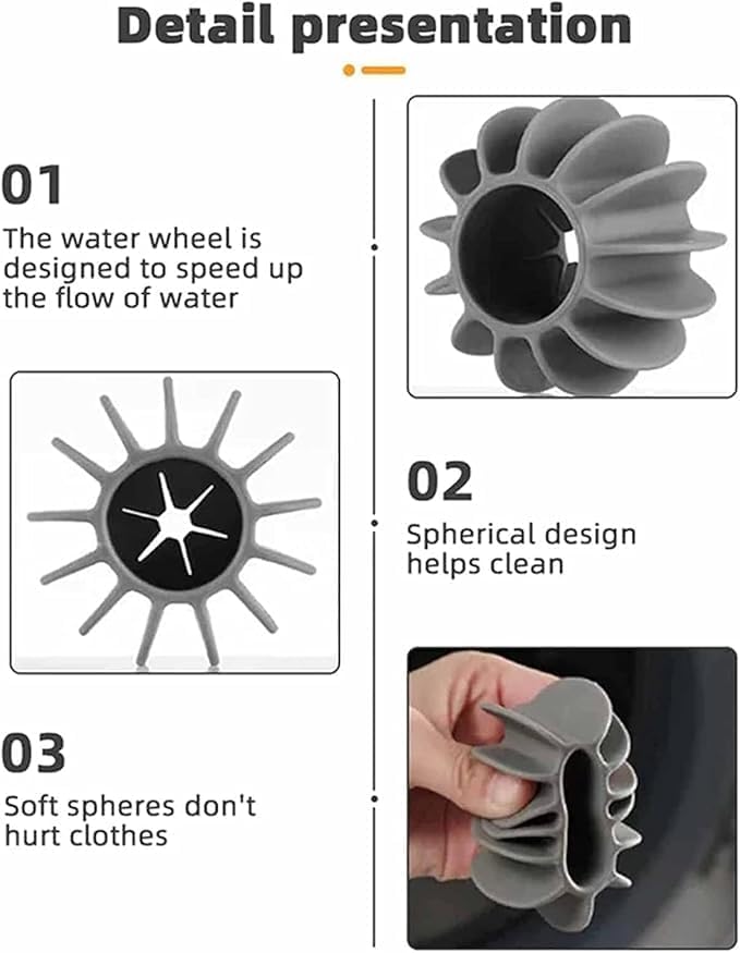CARTZILLA Silicone Plastic Laundry Balls for Washing Machine Anti Tangle Clothes Cleaning Balls Reusable Dryer Balls Stain Remover Scrubber Eco Friendly Washing Ball for Clothes Cleaning Pack of 5 4
