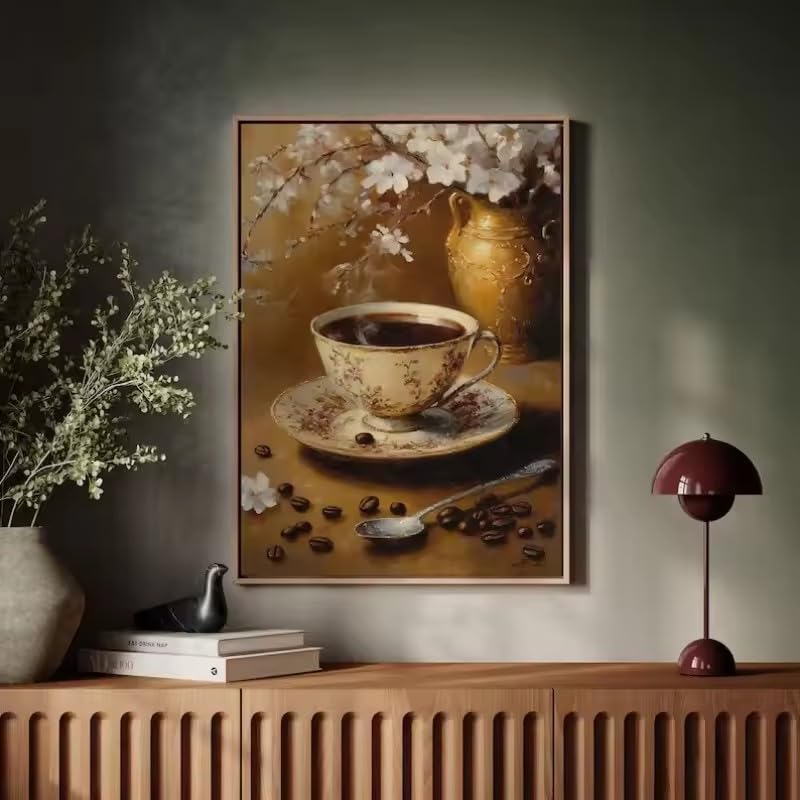 Affiche café vintage ZHUOYA toile minimaliste 70x100 cm pour décoration murale de cuisine