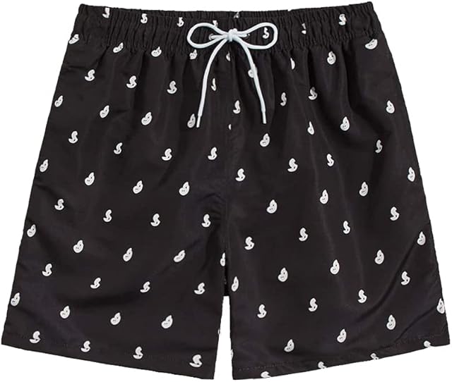 Sunday Rose Men's Swim Shorts Quick Dry Beach Short Casual Swimming Trunks Shorts Summer Swimsuit Men Surfing Board Short with Pockets and Mesh Lining