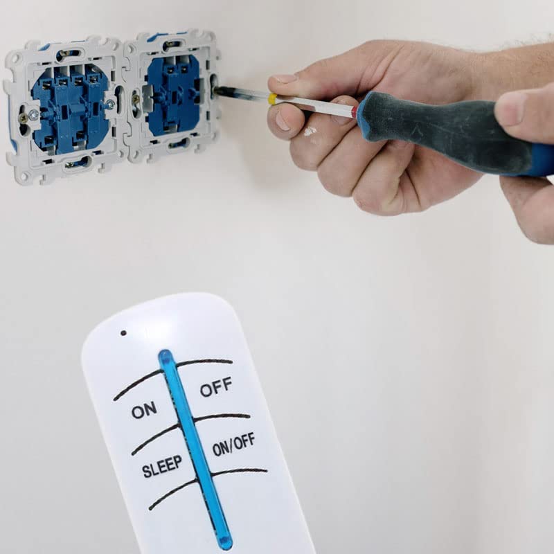 Retoo Interruttore con Telecomando, Interruttore wireless ON/OFF 220V, Comando a Distanza Portata 30m per Lampada Luce, Ricevitore Radio da Paretec Controller Trasmettitore, Parete Senza Fili