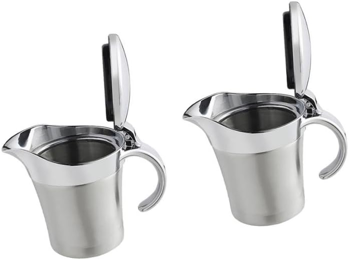 Double Wall Stainless Steel Gravy Boat/Sauce Jug - Insulated Thermal Server (2 Pack, 450ml) - Perfect for Holiday Season