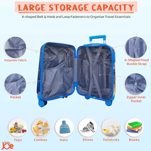 Image of JUNIOR JOE 20 Inch Kids Suitcase with 4 Wheel Travel Trolley Bag (4 Day Trip) (DESIGN-10, 20 INCH)