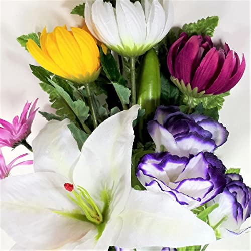 インテリアフラワー二葉屋 迷ったらこれ！カサブランカ白 仏花 造花 １対セット お墓 お仏壇 １０２ [3]