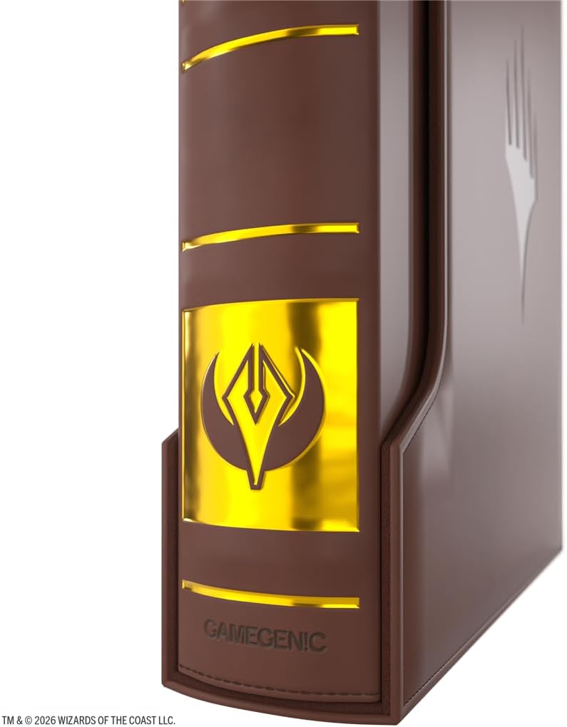 Gamegenic Magic: The Gathering Secrets of Strixhaven Cards Almanac 18-Pocket Premium SLIPCASE Album - Holds 360 Double-Sleeved Cards, Elegant Book-Style MTG Binder with Gold Foil College Spine