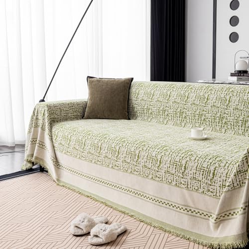 Housse de canapé en chenille verte anti-griffures pour chiens et chats - 6