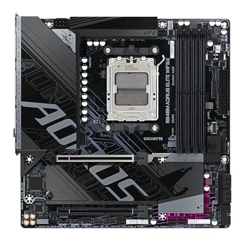 GIGABYTE B840M AORUS ELITE WIFI6E Scheda Madre – CPU AMD Ryzen 9000, VRM a 10+2+2 fasi, fino a 8200 MHz DDR5 (O.C.), 2 x M.2 PCIe 4.0, Wi-Fi 6E, LAN 2.5 GbE, USB 3.2 Gen 2 - Scheda madre - Immagine 1