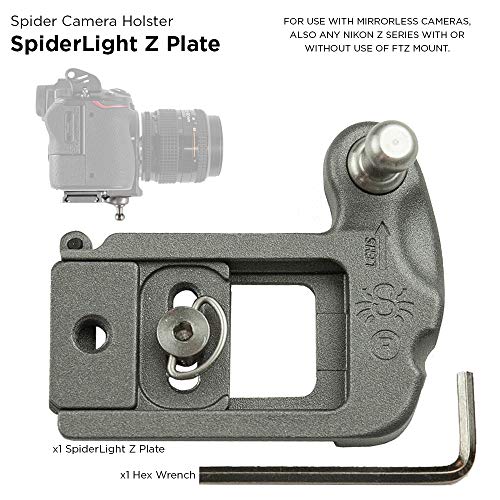 Spider Holster - Placa de cámara SpiderLight - Compatible con la mayoría de cámaras sin Espejo + Nikon Z con el Uso del Soporte FTZ