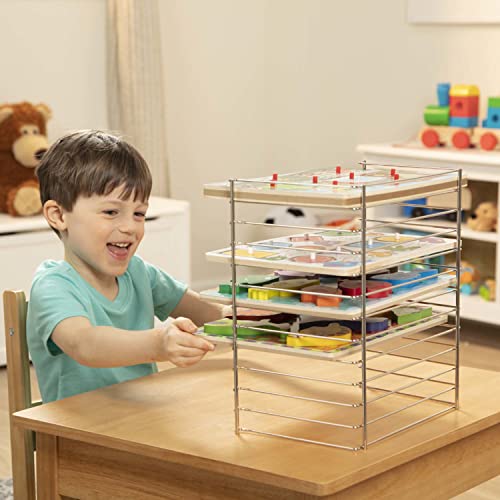 Melissa & Doug 1042 Multi-Fit Metal Wire Puzzle Rack 12 Inches Wide And 0.75 Inches Deep - Puzzle Holder Rack Storage Organizer thumb #1