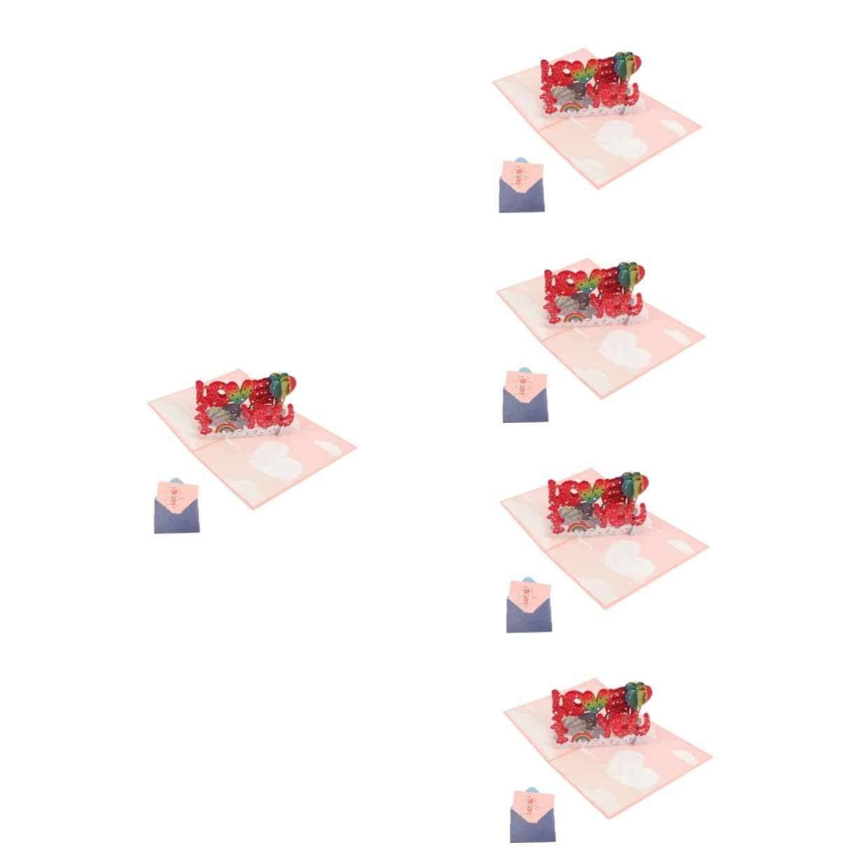 MAGICLULU 5 Sets 3d-grußkarte Segenskarte Karten Zum Valentinstag „ich Liebe Dich“-design