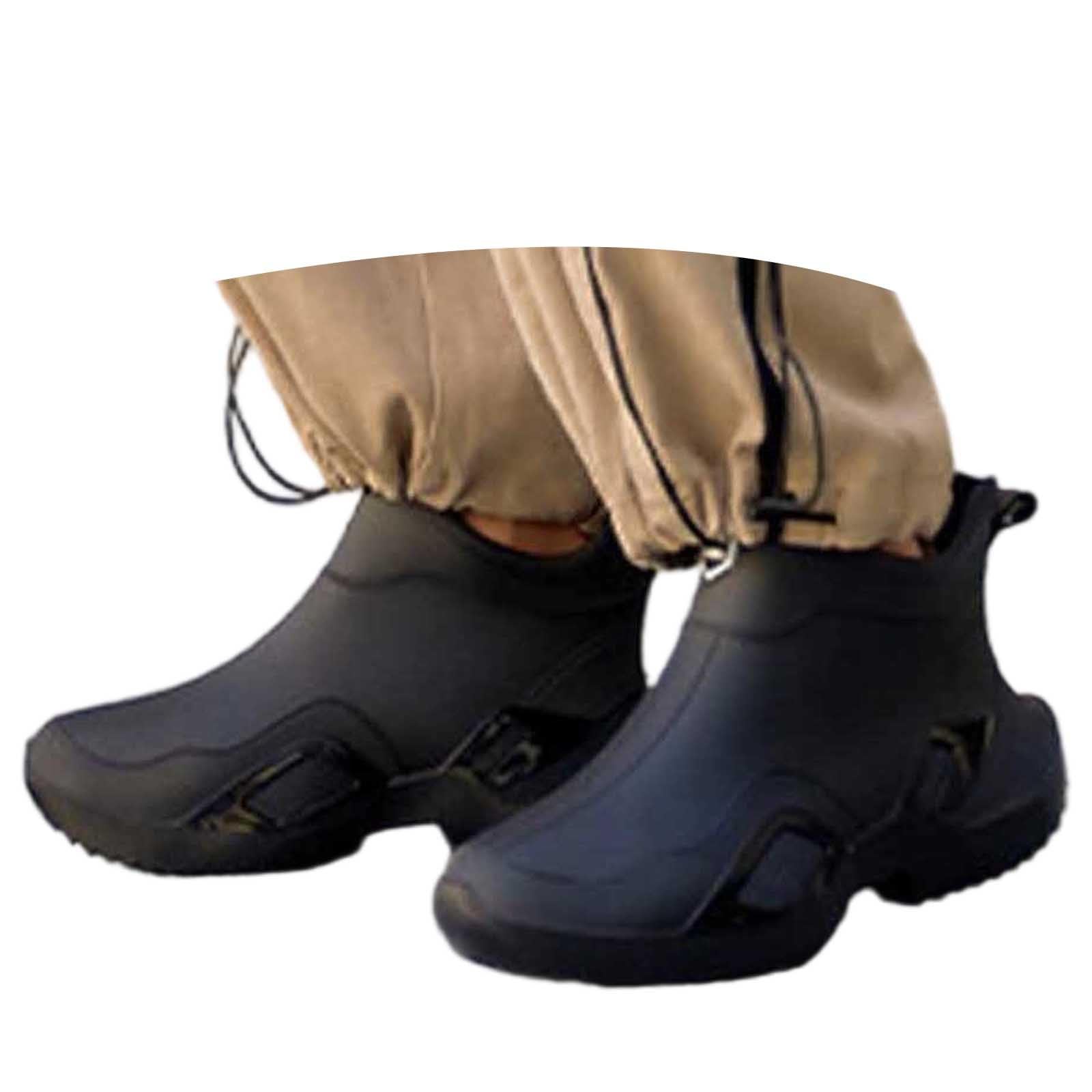 Generico Stivali Pioggia Uomo, Impermeabili Stivali Gomma Comode Calosce Stivaletti Antipioggia Scarpe Rain Boots Antiscivolo Galosce Unisex Scarponcini Stivaletto da Lavoro Pesca Giardinaggio