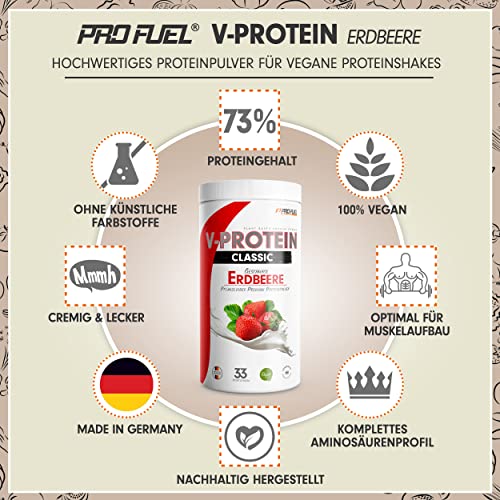 Vegan-Protein-Pulver-ERDBEERE-1kg-V-PROTEIN-Pflanzliches-Eiweisspulver-auf-Erbsenprotein-Basis-mit-731-Eiweiss-Gehalt-optimale-Protein-Wertigkeit-veganer-Protein-Shake-ohne-Soja-Weizen