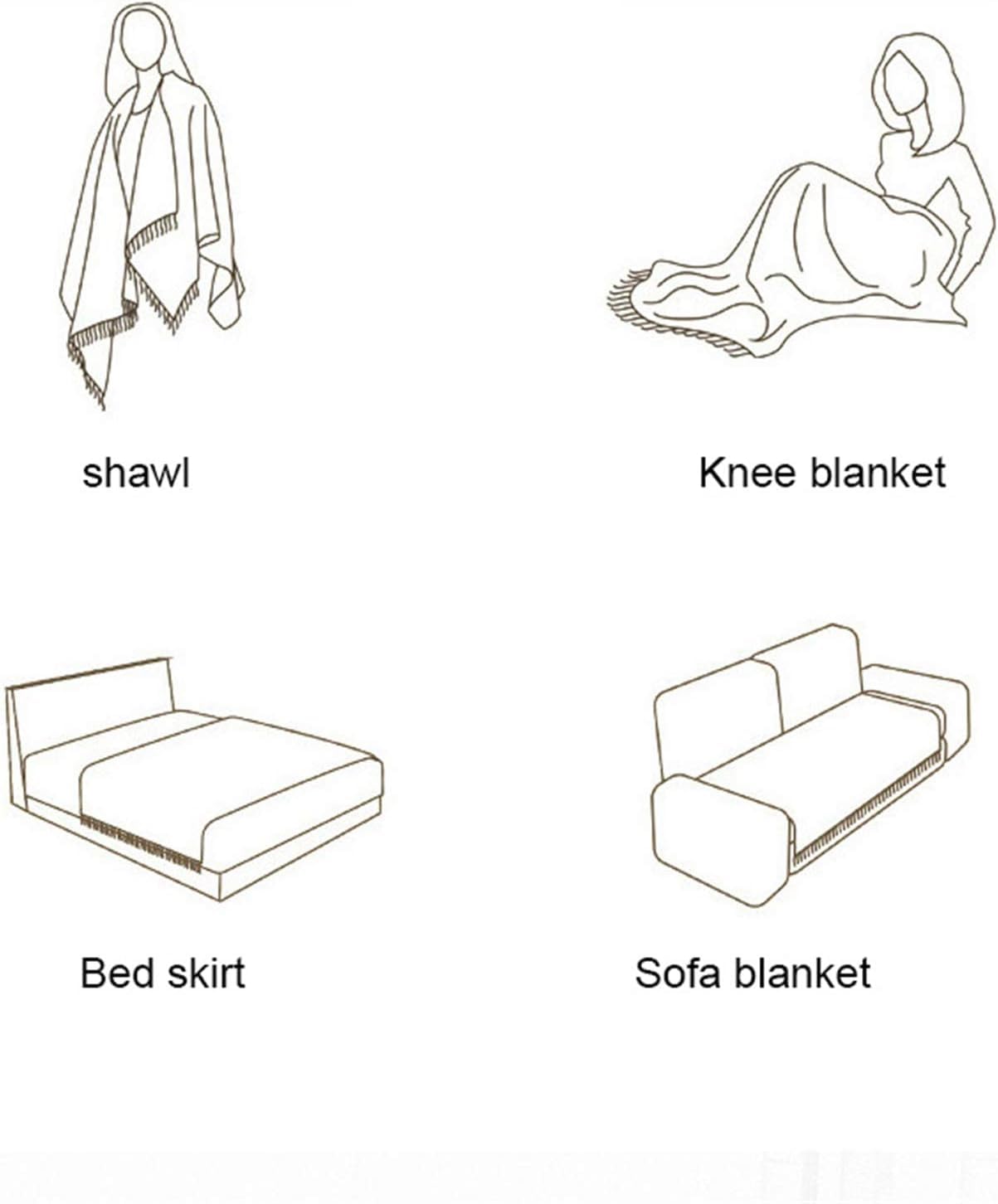 Nordic Summer Cotton Hemp Blanket Knitted Wool Office Air-conditioning Wool Blanket White, White, 180 * 200cm