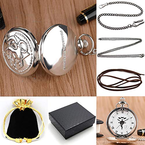 Relógio De Bolso - Fullmetal Alchemist Prateado Cosplay