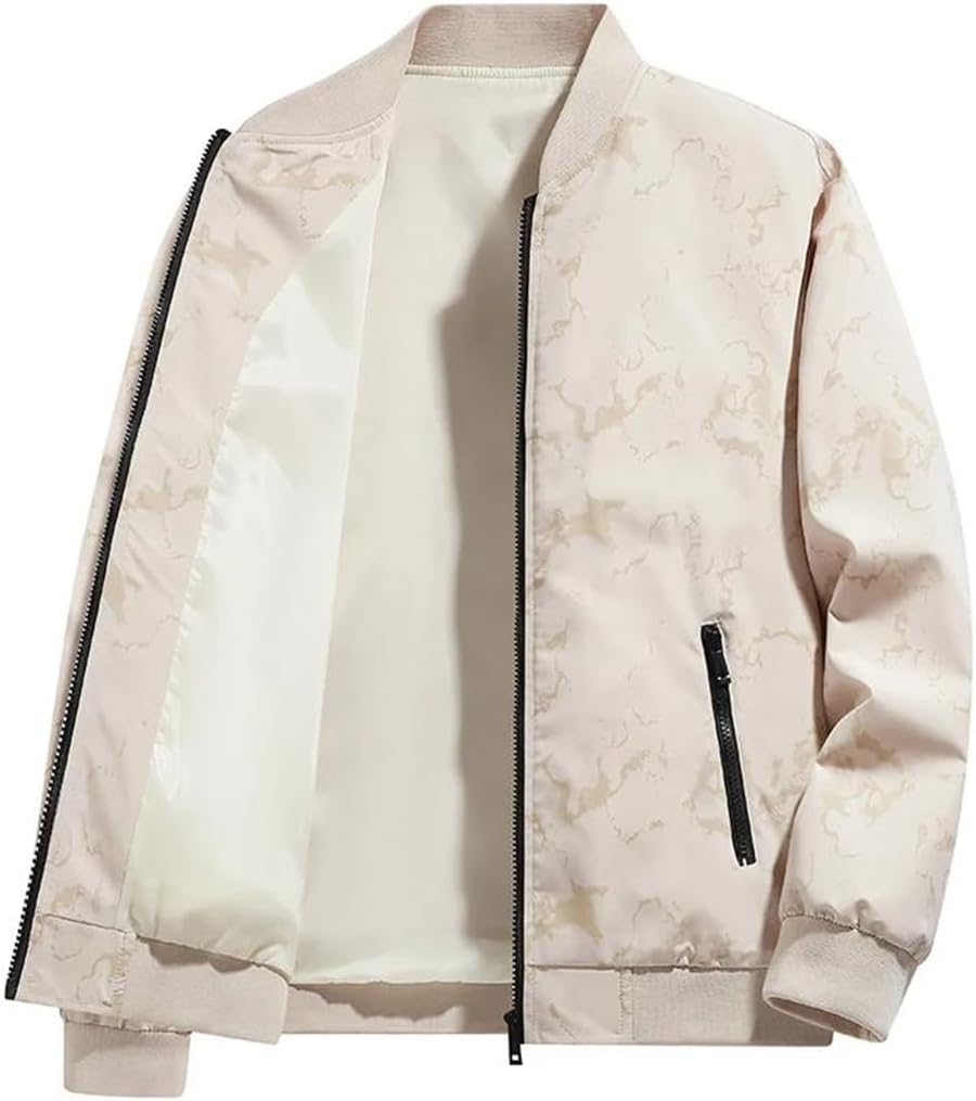 Men Stand Collar Baseball Clothes Leisure Comfortable Printing Jacket Coats