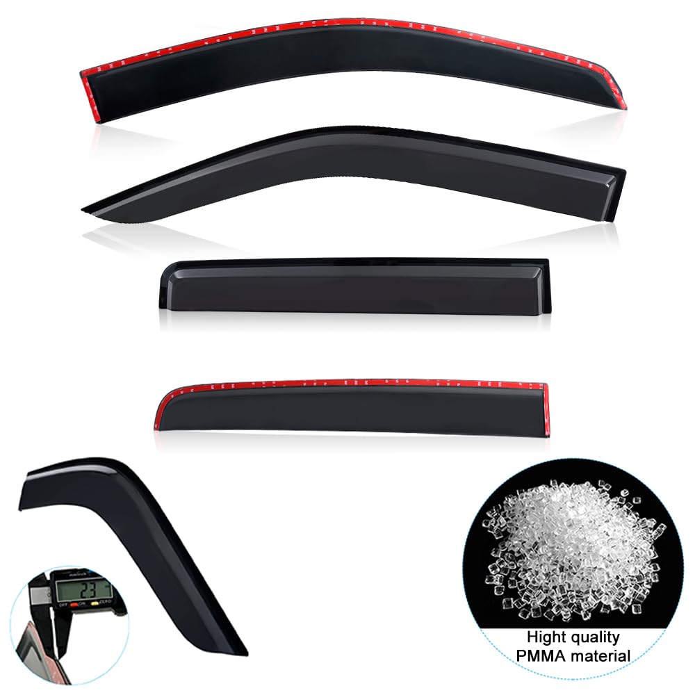 Deflectores de viento para Nissan Navara D40 2005-2015 Aventura Visia DX RX ST ST-X Outlaw MK2 Pick-up 4 puertas tintados adhesivos para viento, lluvia, sol, humo, visor de ventana, accesorios