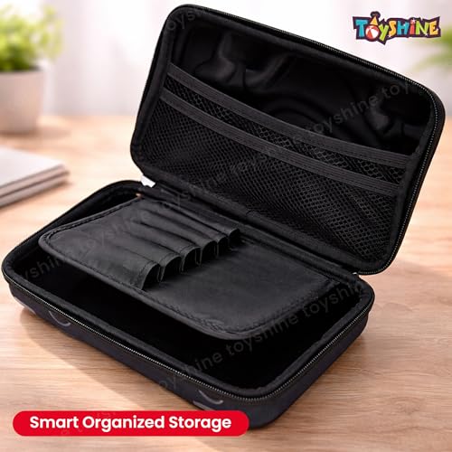 Image of Toyshine 88 Racer Hardtop Pencil Case with Compartments - Kids Large Capacity School Supply Organizer Students Stationery Box - Girls Boys Pen Pouch- Light Green