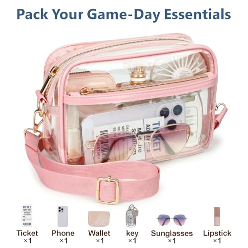 Image of PACKISM Clear Bag for Stadium Events - Small Clear Purses for Women Stadium Crossbody for Game Day, Festival, Concerts