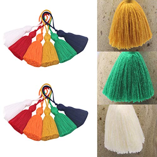 EXCEART 12Pcs Borlas de Seda de Marcador de Seda de Cetim Pom Pom Borla Artesanal Macio Mini Borlas