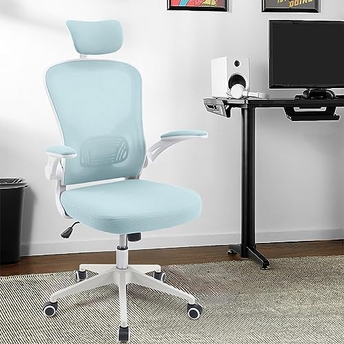 Cadeira de escritório ergonômica com estofado de mesh (Verde)