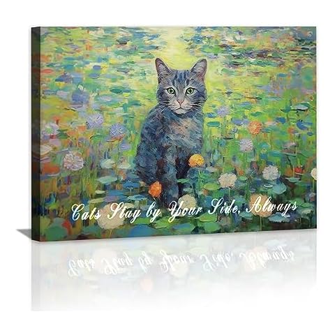 Cat Canvas Print Purple Tabby Wall Art Cover