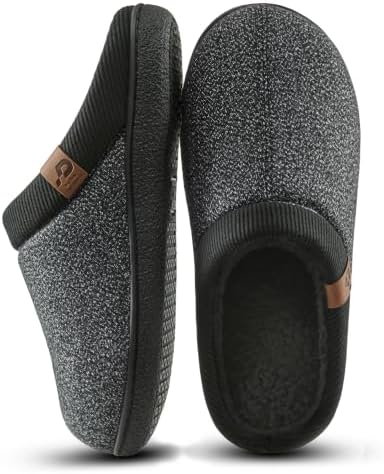 Donpapa Herren Hausschuhe Weite Passform Winter Warm Memory Foam Pantoffeln | Bequemes Plüschfutter, Ultra-Komfort, Slip-on, Maschinenwaschbar, Rutschfest, Indoor Outdoor, Geschenk