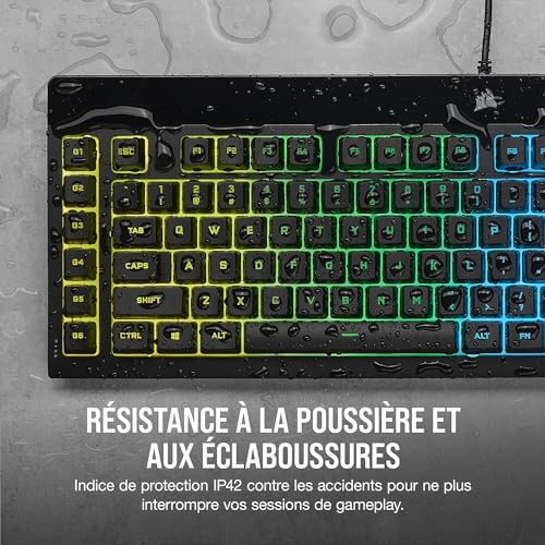 K55 RGB PRO Tastiera da gioco cablata a membrana - IP42 resistente alla polvere e agli spruzzi - 6 tasti macro integrazione Elgato - Compatibile con iCUE - AZERTY BE - PC, Mac, Xbox - Nero - Tastiera gaming - Immagine 4