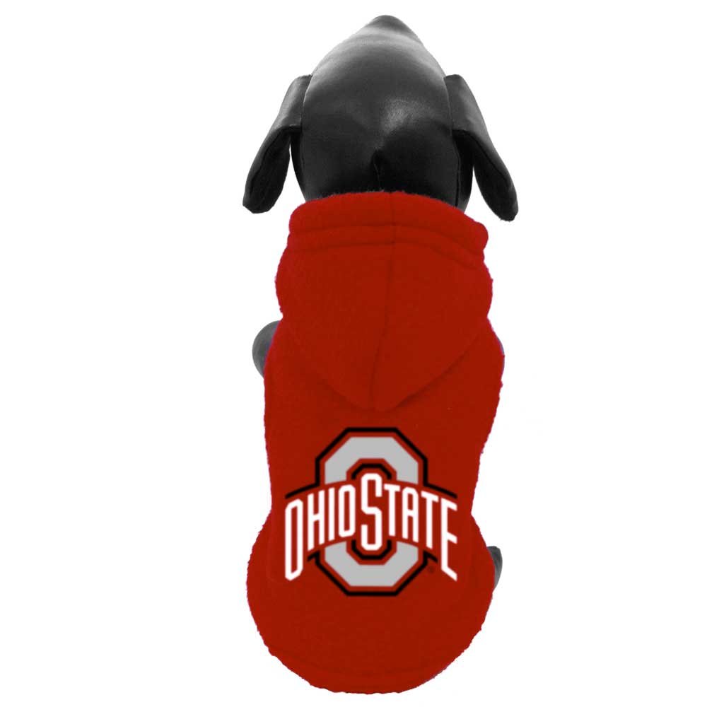 NCAA Ohio State Buckeyes Polar Fleece Hooded Dog Jacket, Small