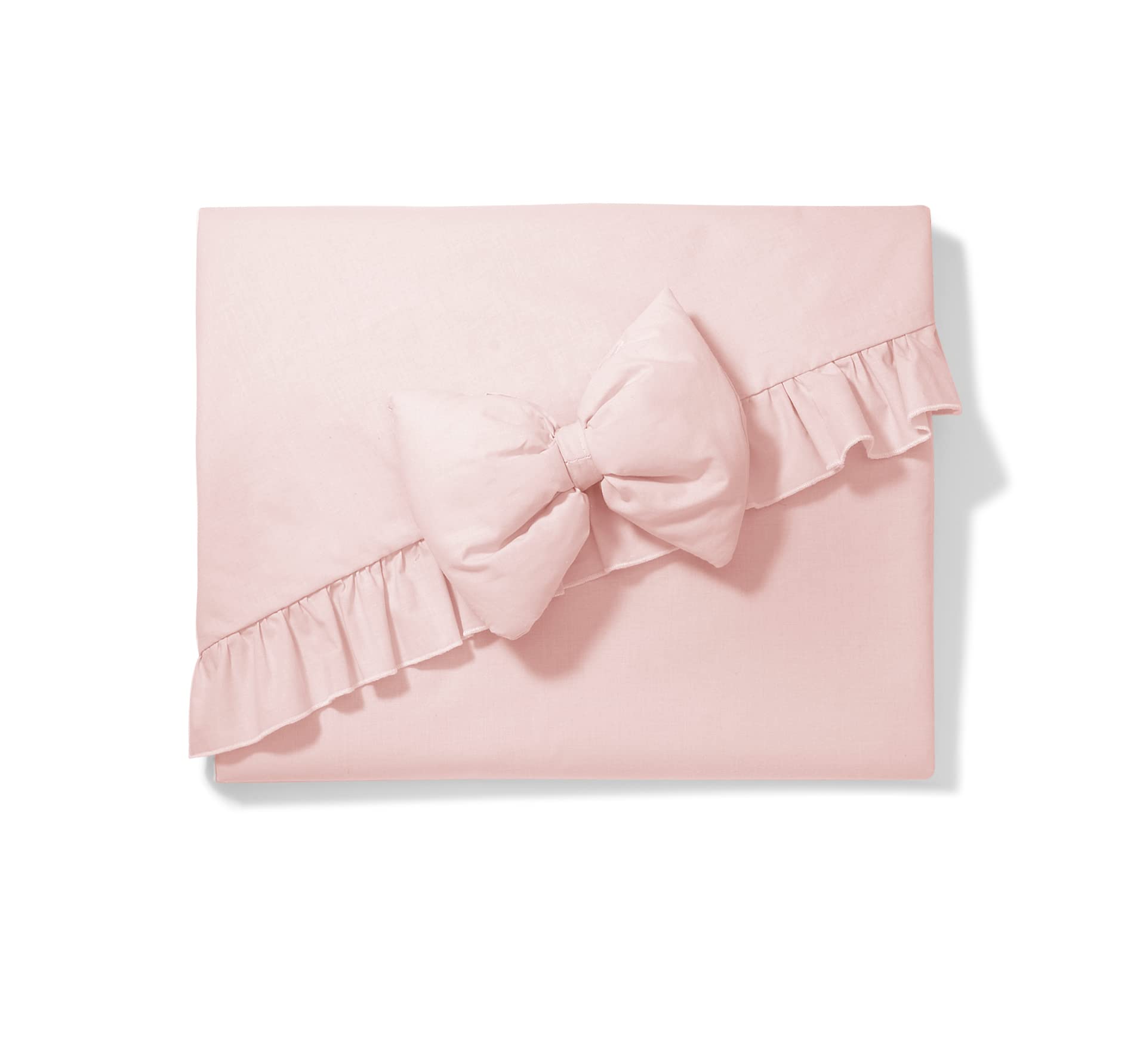 balbina Canopy 100% algodón, Juego Decoración Habitación Niña Niño, Dosel Cama Volantes Lazo, Mosquitera Cortina Opaca 240 x 165 cm, Rosa Pálido