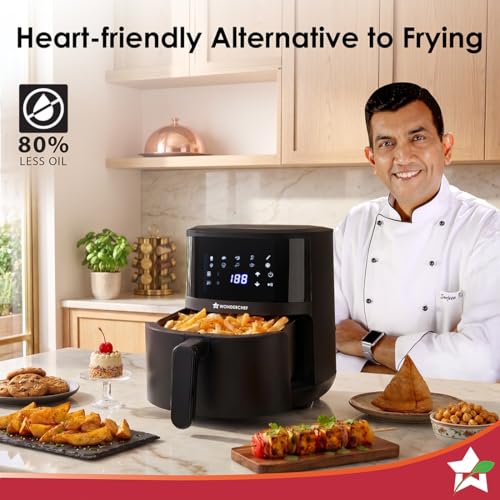Image of Wonderchef Platinum Digital Air Fryer for Kitchen, 4.5L, 1350W, Rapid Air Technology, 10 Pre-Set Functions, Temperature and Time Control, Automatic Shut-Off, 2-Yr Warranty