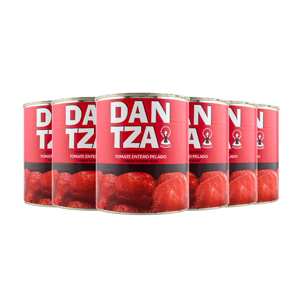 Tomate entero pelado categoría 1ª Dantza lata 800 g pack de 6 latas | Conserva Natural Española | Ideal para Salsas, Guisos y Recetas Caseras | Sin Conservantes | Producto de Calidad
