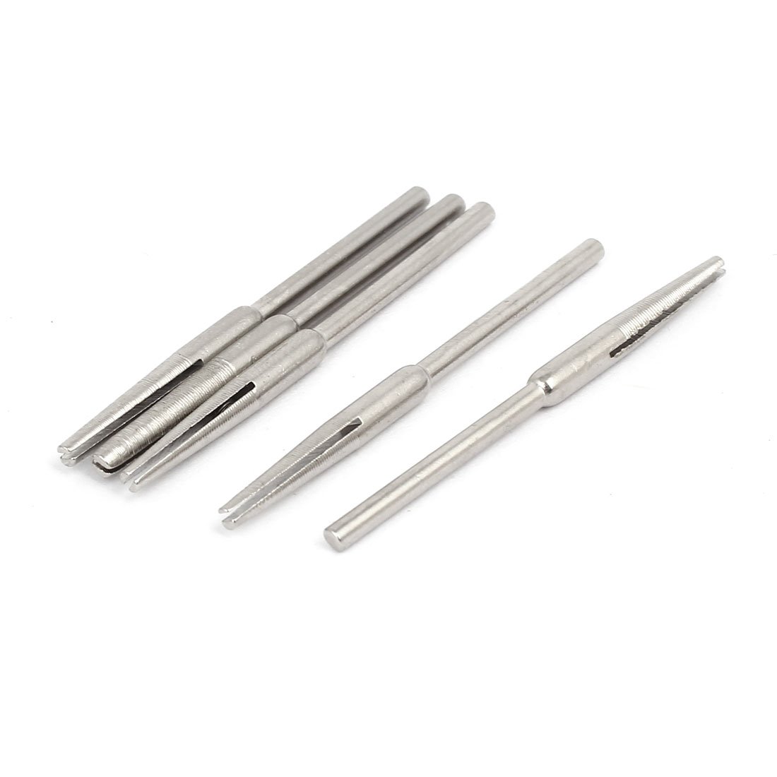 Uxcell Silver Sourcingmap 2.35Mm Shank Dia Mandrel Split Tapered Sandpaper Holder 50Mm Long 5Pcs
