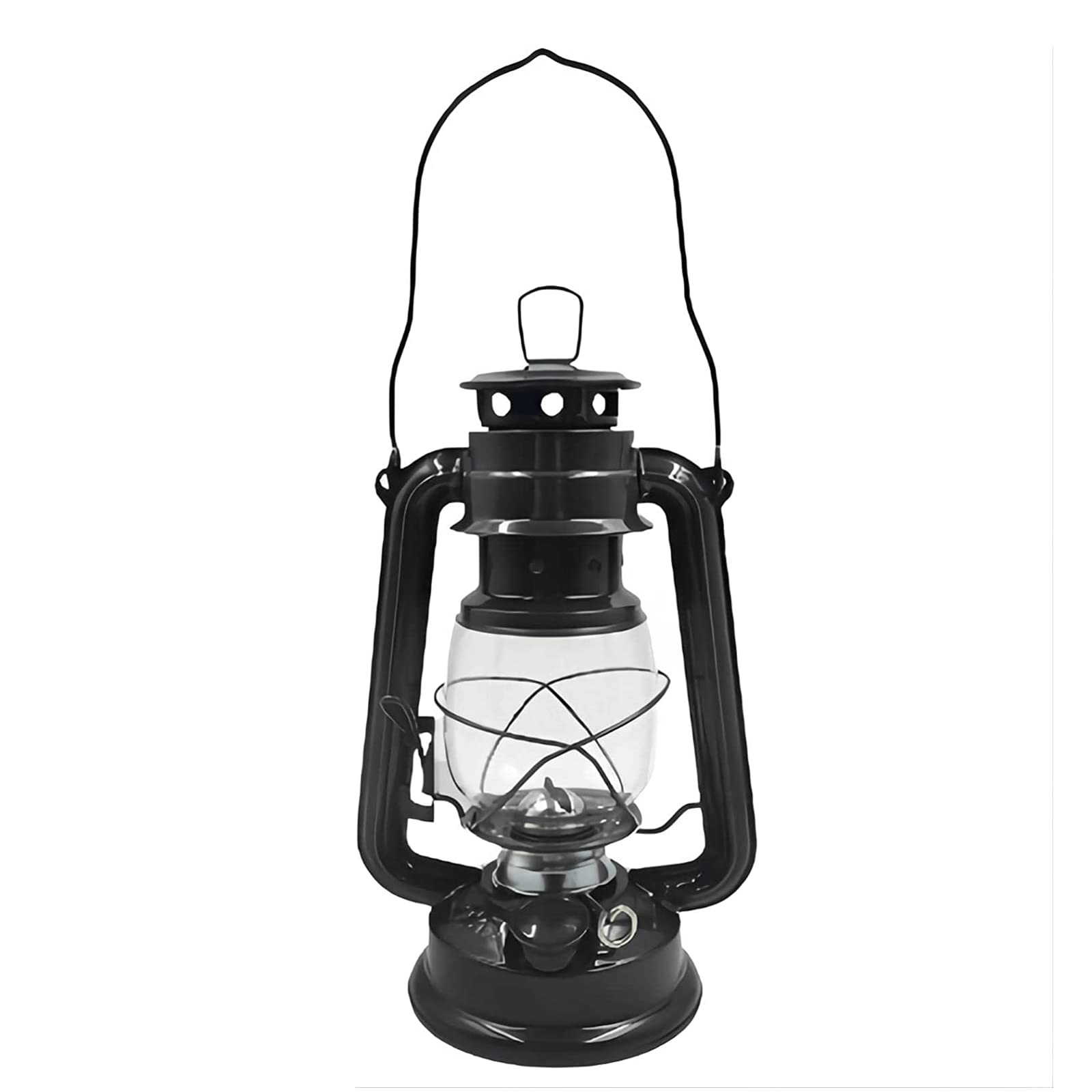 Kerosene Lamps, Burning Lantern w/Wick for Camping Hiking Backpacking Emergency Patio Decoration(Black)