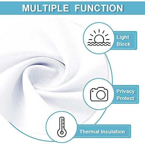 RYB HOME Room Darkening Curtains for Small Winow Lower Portion Decor Energy Saving Drapes for Kitchen Bedroom Bathroom Downstairs Window RV Curtains, W 29 x L 24, Pure White, 2 Panels