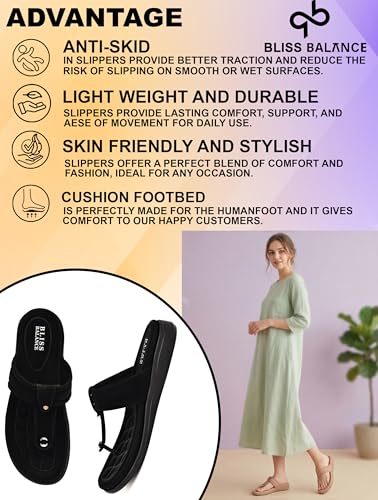 Image of Extra Soft Women's Comfortable Highcushioned Doctor Slippers|Flip-Flops Fashionable Casual & Stylish|Lightweight & Breathable Chappals|Outdoor Sandals Ladies&GirlsBB928