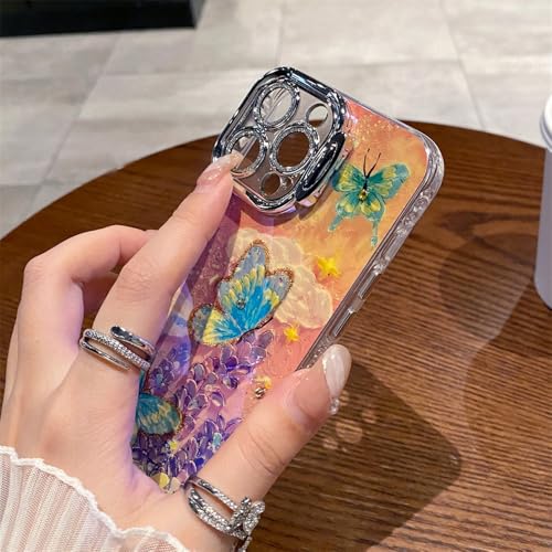 Coque iPhone 11 premium papillon lavande et support diamant luxe - 3