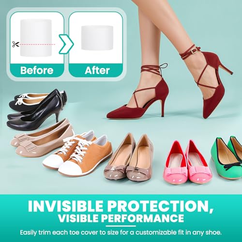 Image of Toe Protectors Women & Men, 20 Pcs Toe Sleeves (Medium), Silicone Toe Protectors - Pain Relief Toe Separators for Women, Toe Protector for Bunion Blisters, Hammer Toes, Toenails Loss