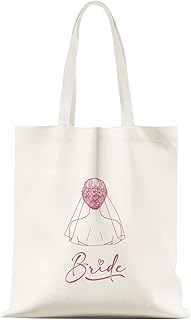 شنطة يد كبيرة توت من القماش بلون زهري من جيه ان جي ال ار، مناسبة كهدية لحفل توديع العروس، اكسسوارات حفلات توديع العزوبية وهدايا العروس