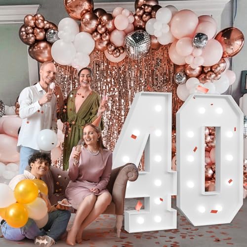 Image of Marquee Numbers Large 40th-Birthday Decorations: 4ft Light Up Number