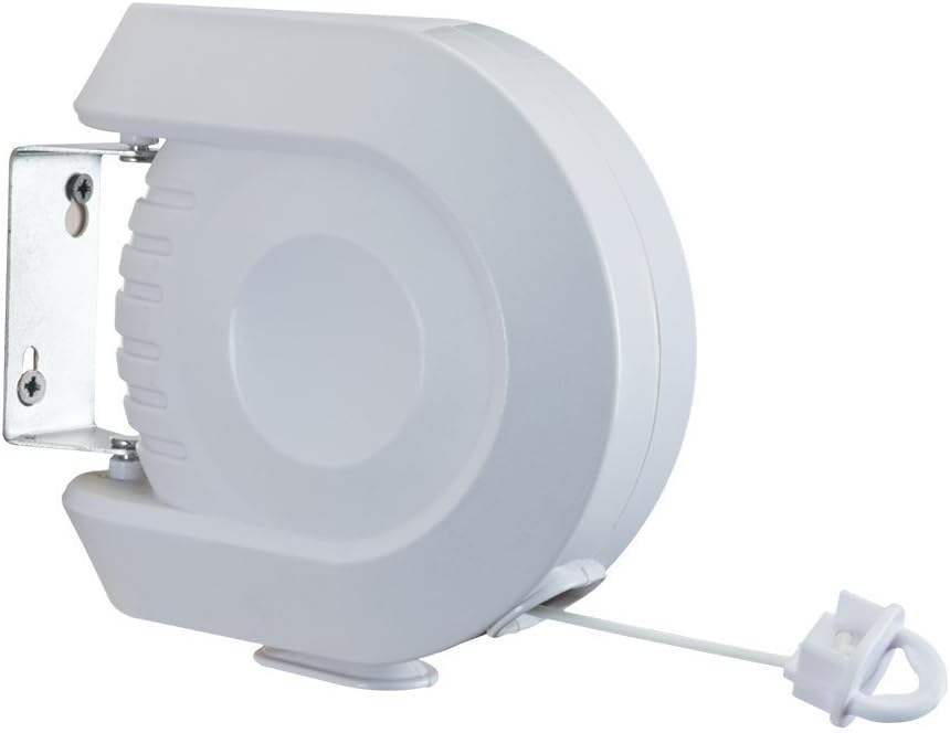 DELUXE WHITE RETRACTABLE CLOTHES WASHING LINE WALL MOUNTED OUTDOOR LAUNDRY WASH CLEAN 15m