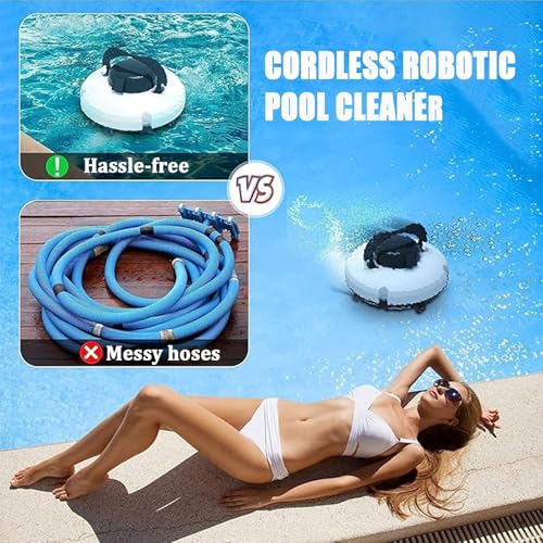 Robot pulitore piscina con girante idraulica per detriti, regolazione automatica della profondità, processore di navigazione di precisione, filtro a sgancio rapido